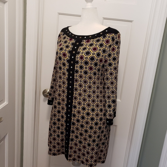 Style & Co. Geometric Print & Studded Accent Knit Dress Size Large - Picture 5 of 8